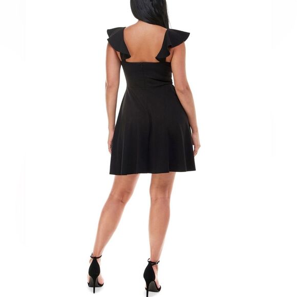 NWT JUMP APPAREL Womens Cap Sleeve V Neck Short Party Fit Flare LBD size XS - Picture 10 of 11